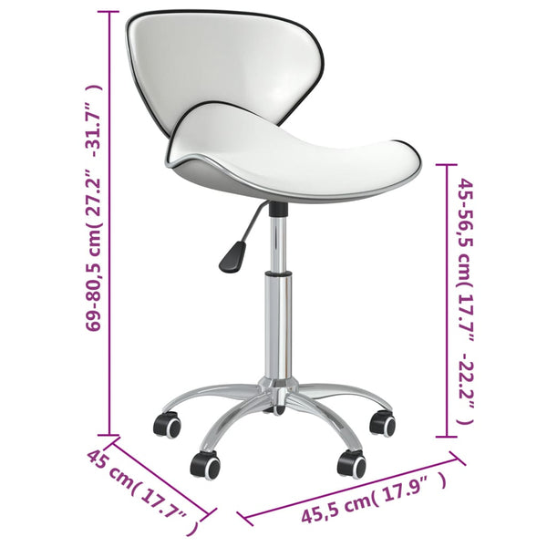 vidaXL Dining Chairs 4 pcs. Swivel White Faux Leather