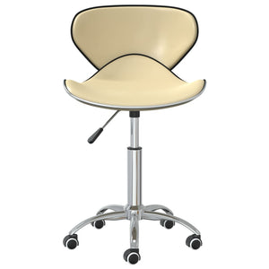 vidaXL Dining Chairs 4 pcs. Swivel Cream Faux Leather