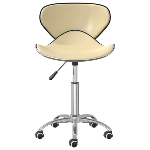 vidaXL Dining Chairs 4 pcs. Swivel Cream Faux Leather