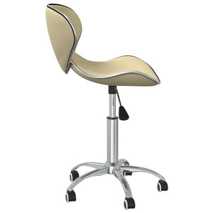 vidaXL Dining Chairs 4 pcs. Swivel Cream Faux Leather