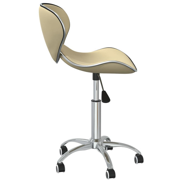 vidaXL Dining Chairs 4 pcs. Swivel Cream Faux Leather