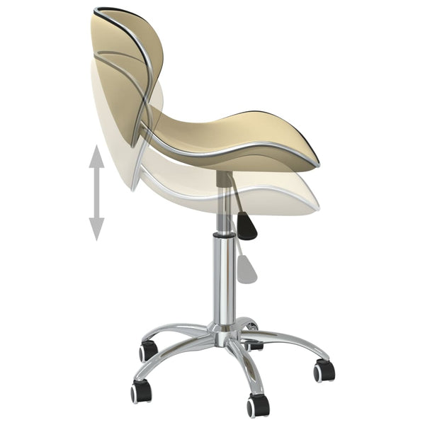vidaXL Dining Chairs 4 pcs. Swivel Cream Faux Leather