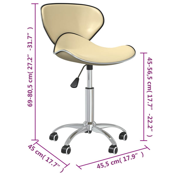vidaXL Dining Chairs 4 pcs. Swivel Cream Faux Leather