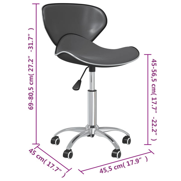 vidaXL Dining Chairs 6 pcs Swivel Grey Faux Leather