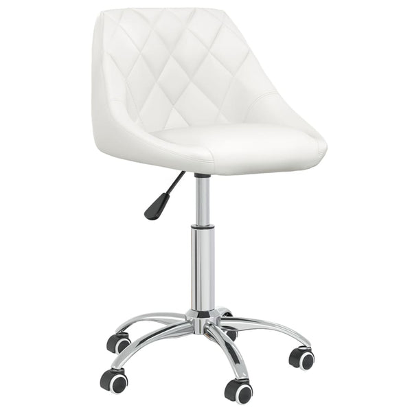 vidaXL Dining Chairs 6 pcs. Swivel White Faux Leather