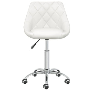 vidaXL Dining Chairs 6 pcs. Swivel White Faux Leather