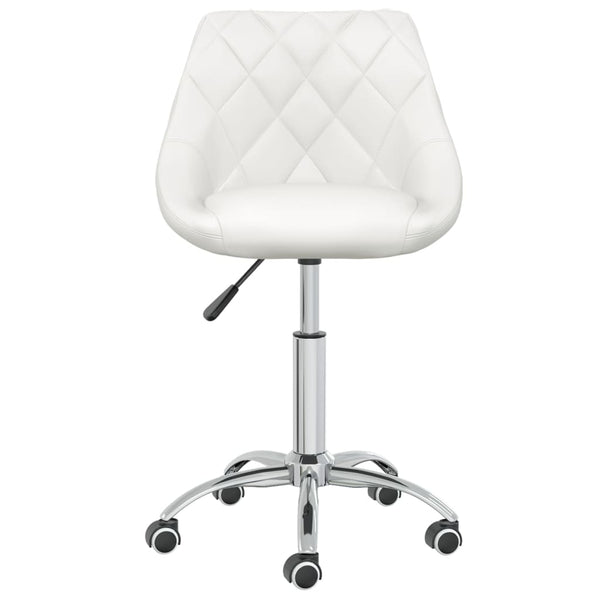 vidaXL Dining Chairs 6 pcs. Swivel White Faux Leather