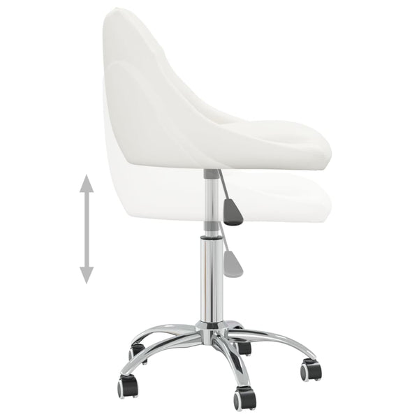 vidaXL Dining Chairs 6 pcs. Swivel White Faux Leather