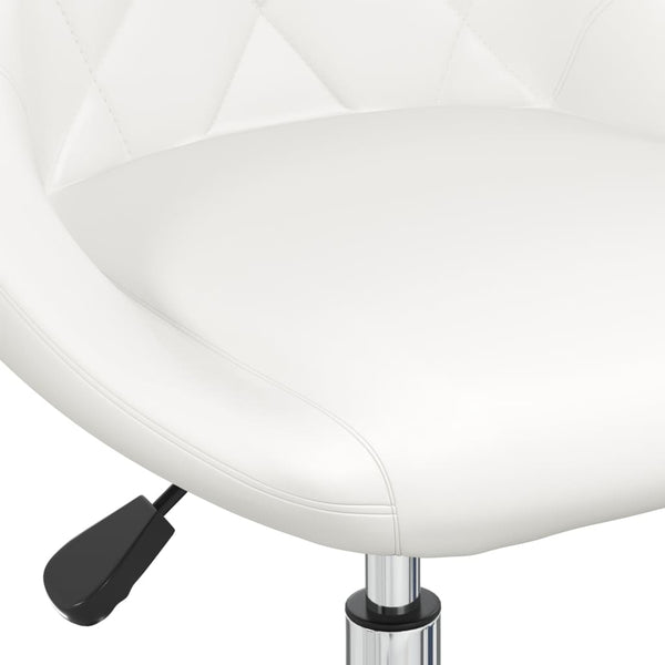 vidaXL Dining Chairs 6 pcs. Swivel White Faux Leather