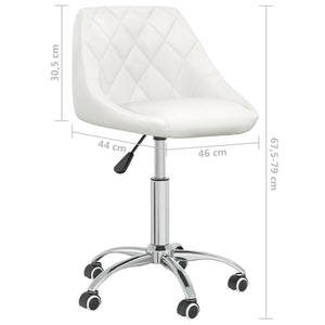 vidaXL Dining Chairs 6 pcs. Swivel White Faux Leather