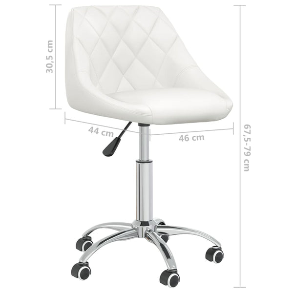 vidaXL Dining Chairs 6 pcs. Swivel White Faux Leather