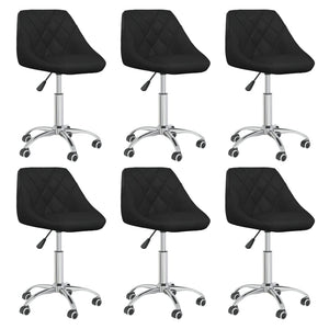 vidaXL Dining Chairs 6 pcs Swivel Black Faux Leather