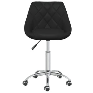 vidaXL Dining Chairs 6 pcs Swivel Black Faux Leather