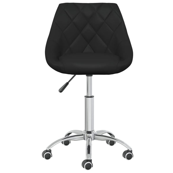 vidaXL Dining Chairs 6 pcs Swivel Black Faux Leather