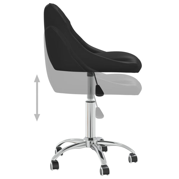 vidaXL Dining Chairs 6 pcs Swivel Black Faux Leather