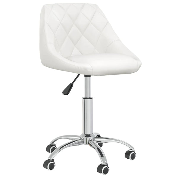 vidaXL Swivel Dining Chair White Faux Leather