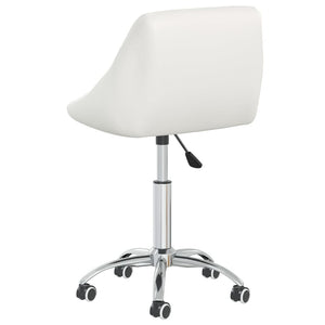 vidaXL Swivel Dining Chair White Faux Leather