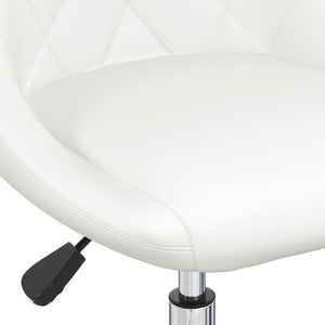 vidaXL Swivel Dining Chair White Faux Leather