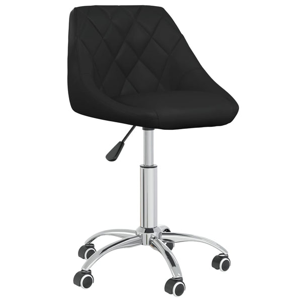 vidaXL Dining Chair Swivel Black Faux Leather