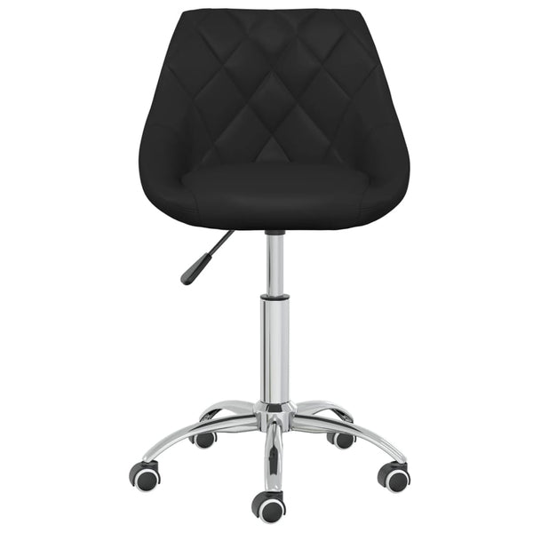 vidaXL Dining Chair Swivel Black Faux Leather