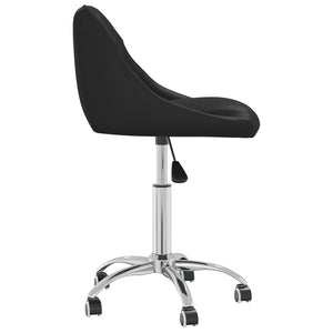 vidaXL Dining Chair Swivel Black Faux Leather