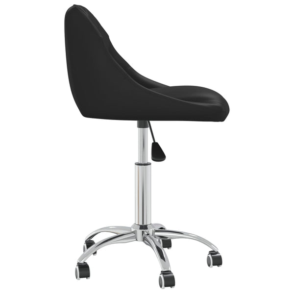 vidaXL Dining Chair Swivel Black Faux Leather