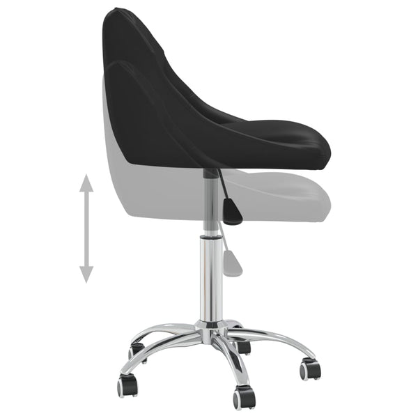 vidaXL Dining Chair Swivel Black Faux Leather
