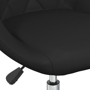 vidaXL Dining Chair Swivel Black Faux Leather