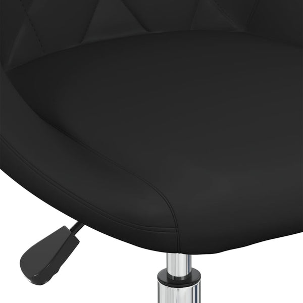 vidaXL Dining Chair Swivel Black Faux Leather