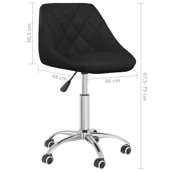 vidaXL Dining Chair Swivel Black Faux Leather