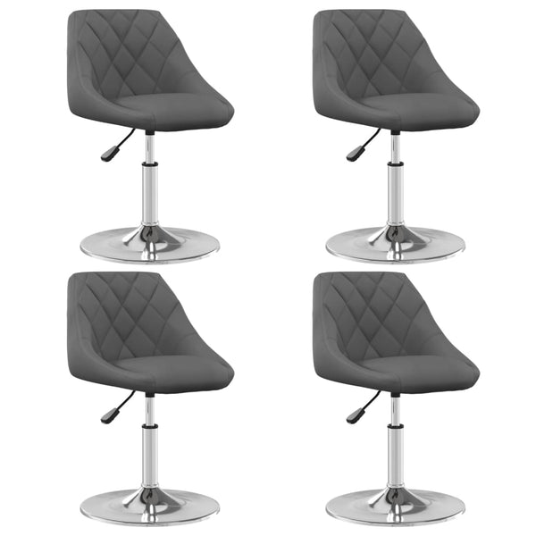 vidaXL Dining Chairs 4 pcs. Swivel Dark Gray Velvet