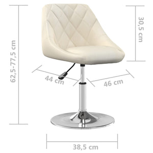 vidaXL Dining Chairs 6 pcs Swivel Cream Velvet