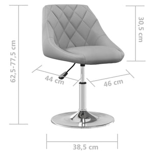vidaXL Dining Chairs 6 pcs Swivel Light Gray Velvet