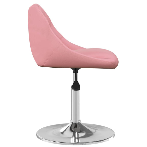 vidaXL Dining Chairs 6 pcs. Swivel Pink Velvet