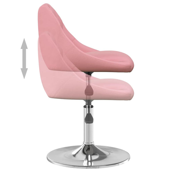 vidaXL Dining Chairs 6 pcs. Swivel Pink Velvet