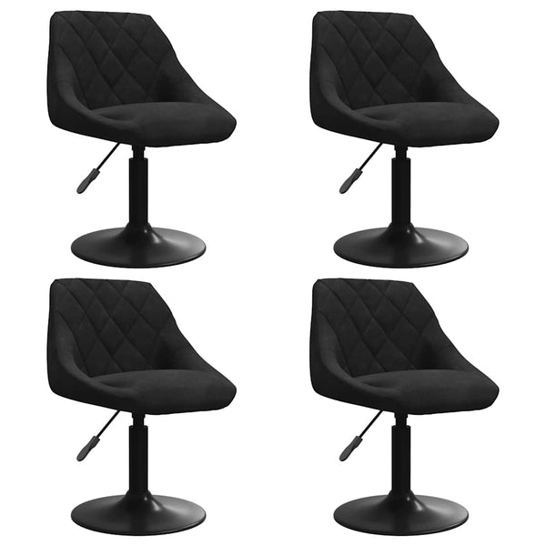 vidaXL Dining Chairs 4 pcs Swivel Black Velvet