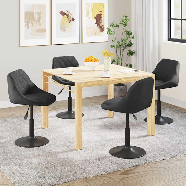vidaXL Dining Chairs 4 pcs Swivel Black Velvet