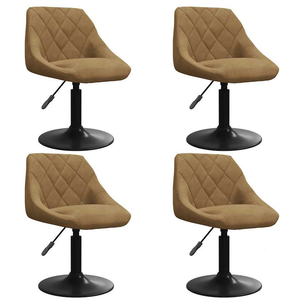 vidaXL Dining Chairs 4 pcs Swivel Brown Velvet