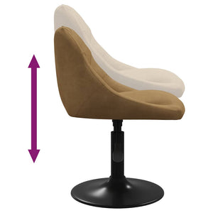 vidaXL Dining Chairs 4 pcs Swivel Brown Velvet