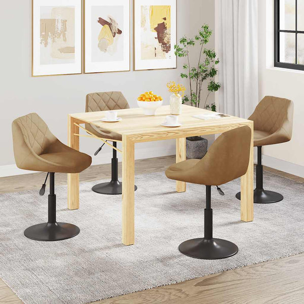 vidaXL Dining Chairs 4 pcs Swivel Brown Velvet