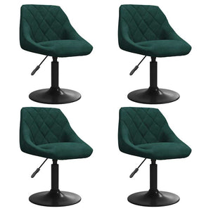 vidaXL Dining Chairs 4 pcs. Swivel Dark Green Velvet