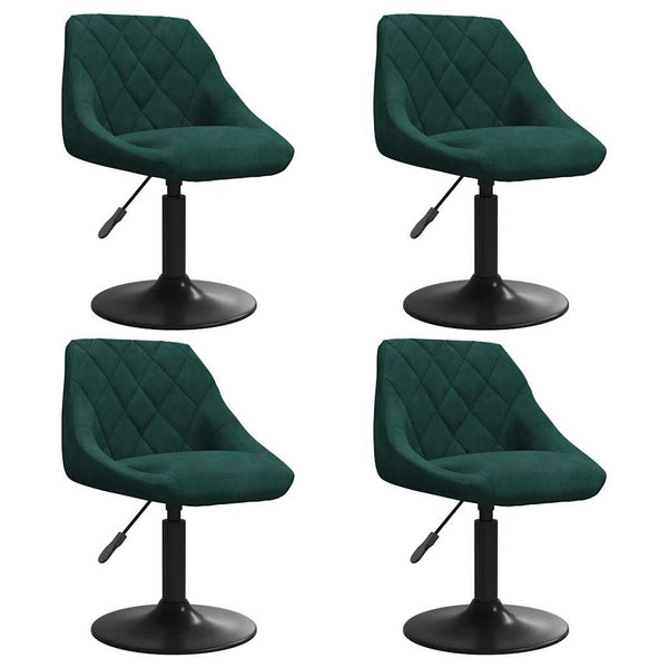 vidaXL Dining Chairs 4 pcs. Swivel Dark Green Velvet
