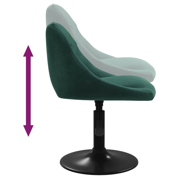 vidaXL Dining Chairs 4 pcs. Swivel Dark Green Velvet