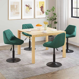 vidaXL Dining Chairs 4 pcs. Swivel Dark Green Velvet