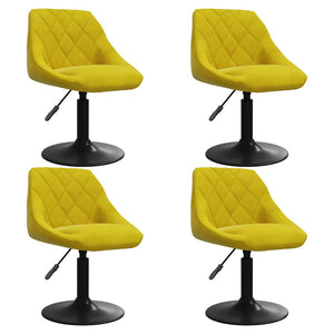 vidaXL Dining Chairs 4 pcs Swivel Mustard Yellow Velvet
