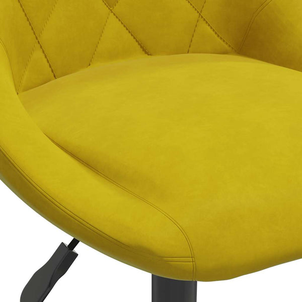 vidaXL Dining Chairs 4 pcs Swivel Mustard Yellow Velvet