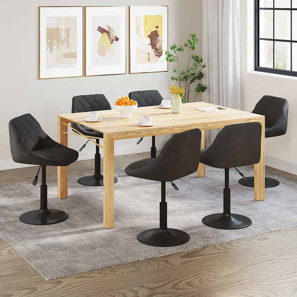 vidaXL Dining Chairs 6 pcs Swivel Black Velvet