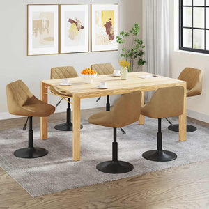 vidaXL Dining Chairs 6 pcs Swivel Brown Velvet