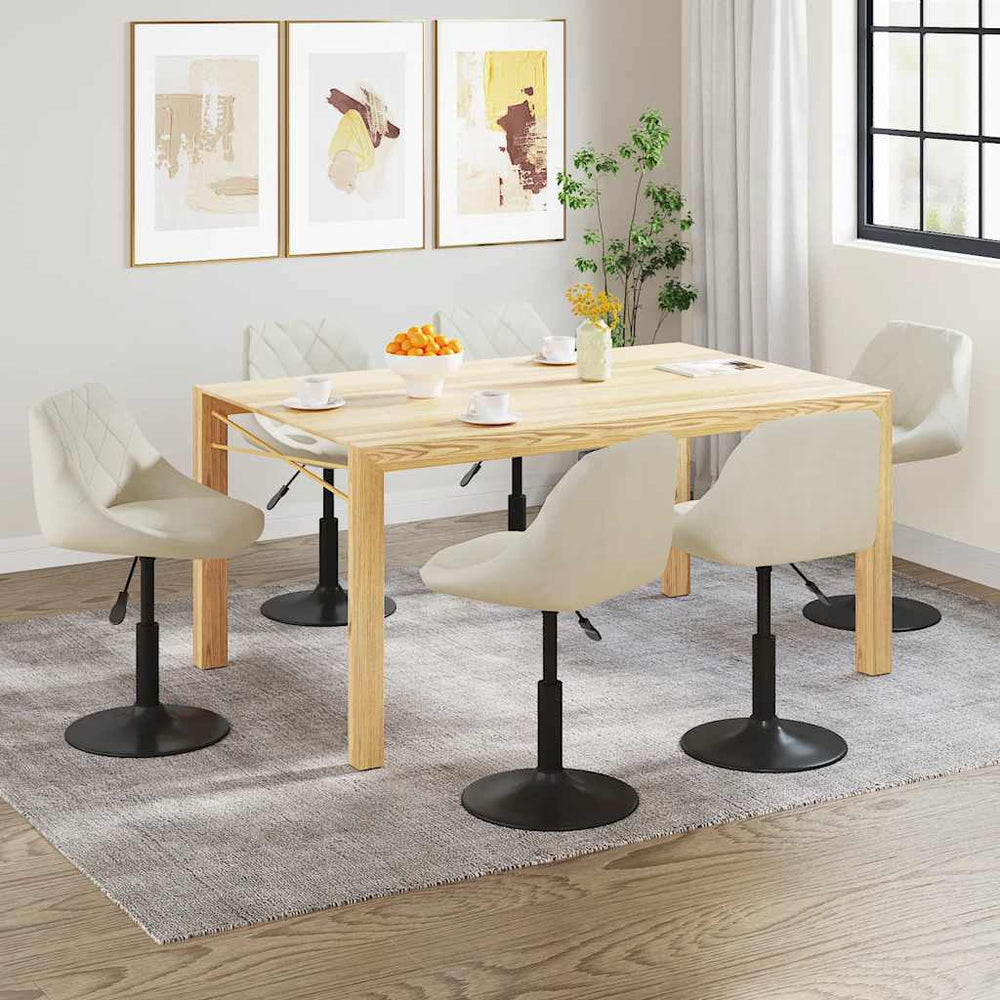 vidaXL Dining Chairs 6 pcs Swivel Cream Velvet