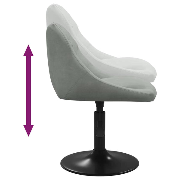 vidaXL Dining Chairs 6 pcs Swivel Light Gray Velvet